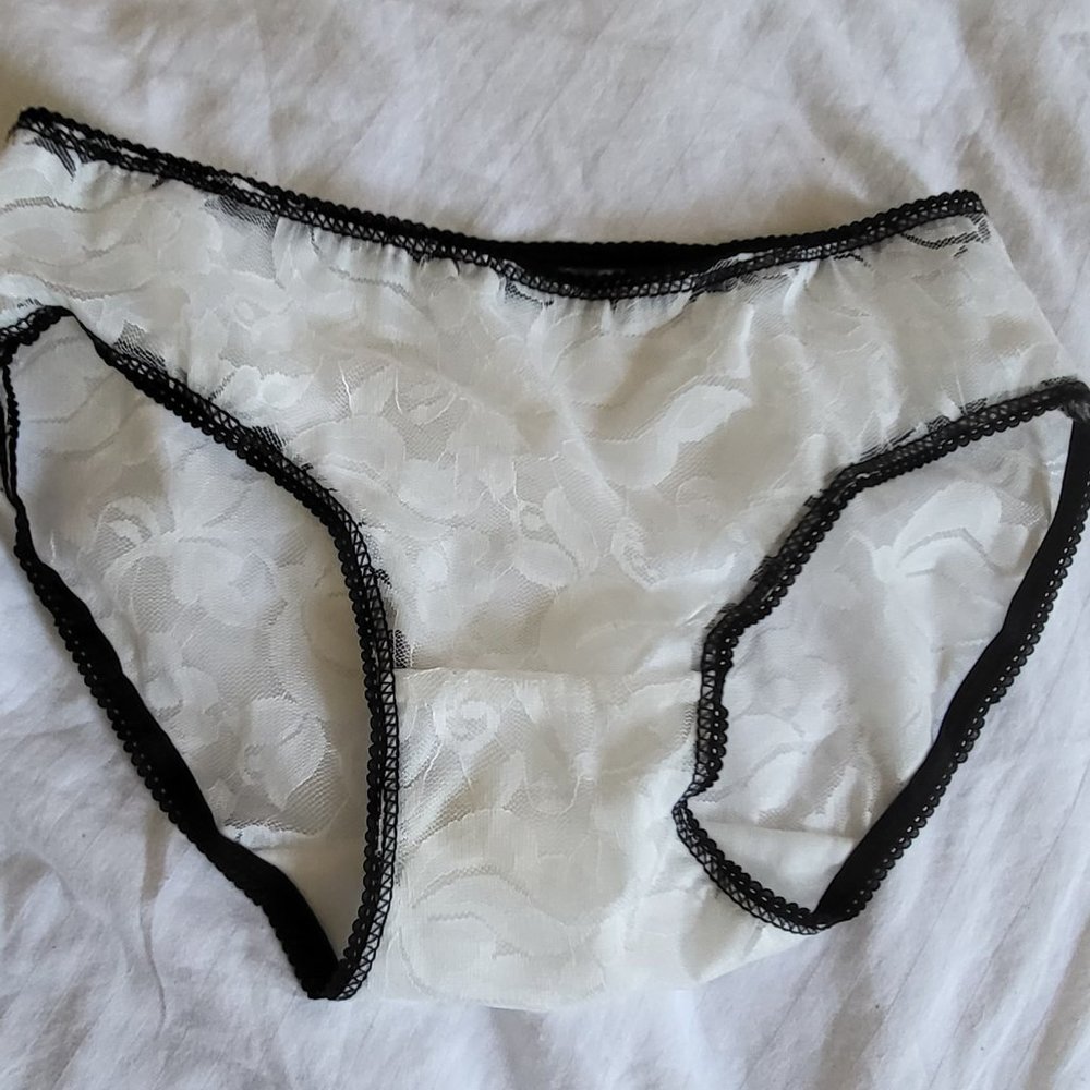 White and black Laced panties